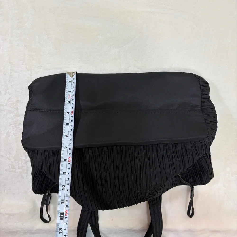 Victoria's‎ Secret Black Ruched Pleated Nylon Tote Bag Womens Large Excellent